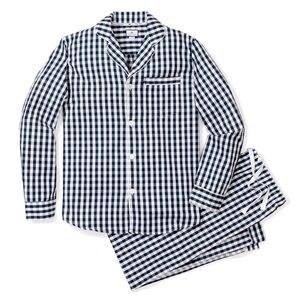 PETITE PLUME Men's Men's Twill Pajama Set in Navy Gingham